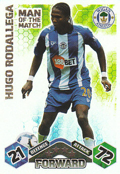 Hugo Rodallega Wigan Athletic 2009/10 Topps Match Attax Man of the Match #EX151